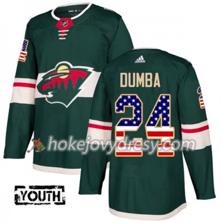 Dětské Hokejový Dres Minnesota Wild Matt Dumba 24 2017-2018 USA Flag Fashion Zelená Adidas Authentic
